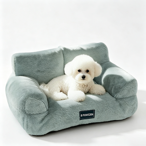 Luxury Faux Fur Dog <b>Bed</b> Solid Cream Color Rectangle Shape Soft Indoor Pet <b>Bed</b> for Dogs All Seasons Removable Washable - Product Image 6