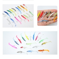 Ensemble de leurres souples artificiels avec hameçons en acier inoxydable, 17 couleurs, 65 cm, ensemble complet en boîte, appât de pêche bionique