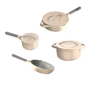 Hot Selling Nonstick Coating Cookware Set Aluminum Alloy Induction Bottom Cooking Set Easy to Clean