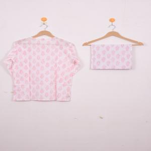 Conjunto de Pijama Floral Estampado a Mano para Mujer - Ropa de Dormir de Algodón Artesanal, Ropa de Verano Bohemia y Regalo de Loungewear - Product Image 4