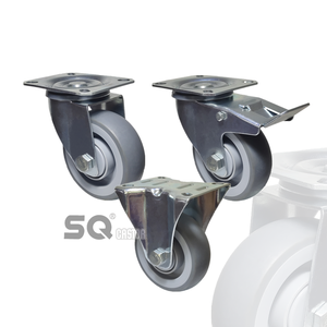 SQ касторовое бесшумный TPR с одним роликом, центральный замок ролики для сертифицированная медицинская мебель, кровать колеса промышленные медицинский рицинус - Product Image 2