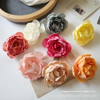 Accessoires photo de plage, pinces à cheveux en tissu tressé avec fausses fleurs (Lotus, Pivoine) et pinces bec de canard, couleurs rose, bleu, rouge, orange, gris, blanc, pour mariage