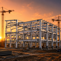 Structure de hangar en acier préfabriqué industriel, bâtiments d'entrepôt en acier préfabriqués à grande portée