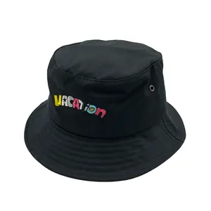 卸売中国工場釣り狩猟帽子プロモーションブランク安い黒アニメバケツ帽子