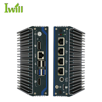 J6412 Quad Core Mini PC Thin Client DDR4 sin ventilador con 4 ranuras para tarjetas LAN SIM disponibles en AU US EU JP tipos de enchufe