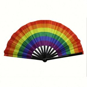 Abanicos Plegables de Bambú Negro de 13 Pulgadas (33 cm), Abanico Grande para Fiestas y Baile con Logotipo Personalizado Impreso - Product Image 6