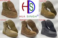 ZYF, Équipement tactique Bottes de combat en daim naturel anti-déchirure Semelle en caoutchouc durable bicolore Bottes de marche Belleville HSM056