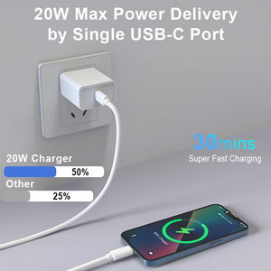 TKT Chargeur Mural Universel <span class=keywords><strong>20W</strong></span> USB-C Charge Rapide PD <span class=keywords><strong>Adaptateur</strong></span> <span class=keywords><strong>Secteur</strong></span> US pour Téléphones Mobiles Intelligents Appareils Écouteurs Caméras - Product Image 2