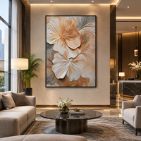 Peintures murales sur toile encadrée 3D en acrylique peintes à la main, taille personnalisée, vente en gros, style moderne, pour la décoration de la maison et des hôtels, motifs floraux abstraits