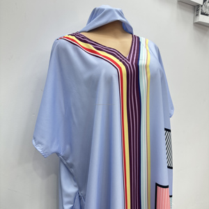 Manufacturer African <strong>Boubou</strong> <strong>Dress</strong> Plus Size V Neck Modern Geometric Patchwork Print Dubai Kaftan Moroccan Robe Anti Wrinkle - Product Image 3