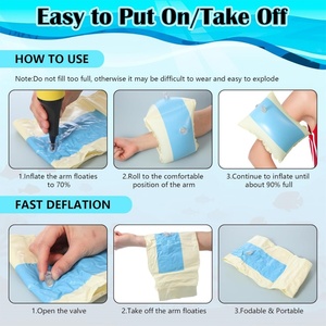 Flotador de Brazo Inflable de PVC 18*16.5 CM, Anillo de Brazo para Piscina, para Hombres y Mujeres, Deportes Acuáticos, Aprendizaje de Natación, Entrenamiento, Fiesta de Verano en la Playa - Product Image 4