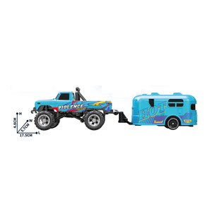 Lehoo Đồ Chơi 1/64 2.4G Hợp Kim Mini RC Xe Quái Vật Xe Tải Mô Hình Điện Điều Khiển Từ Xa Xe Tải Với Trailer - Product Image 4