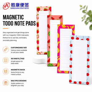<b>Magnetic</b> To-Do List Memo Pads, Fruit Print Sticky Notes, 50 <b>Sheets</b> Customizable Reminder Planner for Daily Tasks & Organization - Product Image 1