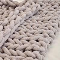 Dulcis Grobstrick-Chenille-Decke – CTTC-zertifizierte Polyester-Woll-Ganzjahresdecke für Sofa und Bett im europäischen nordischen Stil