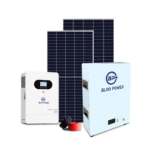 BLOO POWER 220v Banque d'énergie solaire domestique complète On/Off Grid 10Kva 15Kva 20Kva 25Kva 30Kva 40Kva Systèmes solaires électriques