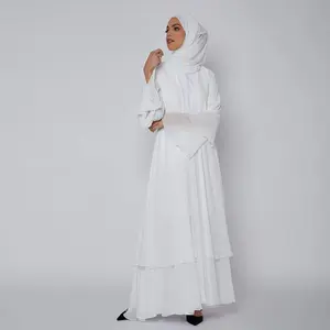 Muslim Modest Pure color flowing plus size cardigan burkha dubai muslim abaya Dress Islamic clothing