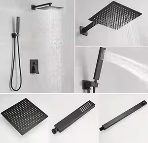 Modern Bathroom Accessories Set Brass Rainfall Shower System with Water Leader Hidden Wall <strong>Bidet</strong> Faucet for Modern Bathrooms - Product Image 2