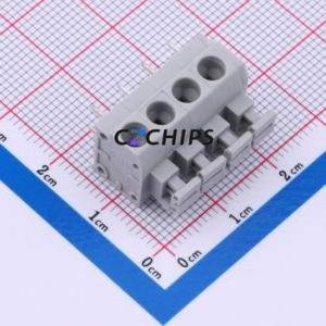 DB260-5.0-4P-GY Spring Terminal Block Through hole Component (THT),P=5mm Connector 1x4P 5mm Gray 4P - Product Image 1
