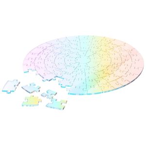 Puzzle en acrylique de couleur arc-en-ciel personnalisé, puzzle rond en acrylique unique changeant de couleur, cadeau, puzzle impossible - Product Image 1