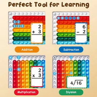 Times Table Chart Multiplication Carte Flash avec cartes multi-mathématiques Outil d'apprentissage Math Fidget Toy Éducation préscolaire