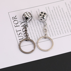 Dice Metal Keychain Zinc Alloy Plated <b>Car</b> <b>Key</b> Accessory DIY Jewelry Pendant - Product Image 2
