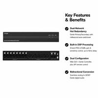 Konverter Audio Dante 8x8 XLR Analog ke Digital dengan DSP PoE+ 48V Phantom Power XLR 8 Input 8 Output Jembatan Jaringan Dante AES67