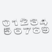 Autocollant 3D DIY en métal chromé noir pour emblème de voiture, lettres et chiffres anglais, logo de cylindrée pour coffre