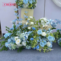 CM-TW022 Fleurs artificielles sur mesure, nouveau thème bleu, pour la décoration de fond de scène de mariage