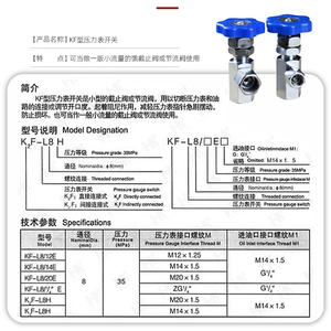 Hydraulic Pressure Gauge Switch <b>Valve</b> GCLT 02 KF L8 14E 20E <b>Needle</b> <b>Valve</b> Regulating For Instrument Use - Product Image 1