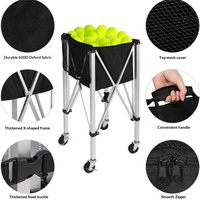 Chariot de rangement portable transfrontalier en alliage d'aluminium pour balles de tennis, conception pliable, capacité de 8 lb pour le tennis de table et le tennis