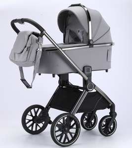 Xe đẩy em bé 3 trong 1 cao cấp màu xám, nhẹ, di động, có thể gấp gọn, dành cho trẻ từ 0-3 tuổi, bán buôn - Product Image 2