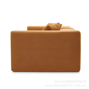 Sofá seccional moderno en forma de L con respaldo suelto y brazos cuadrados para sala de estar, diseño tapizado de tres asientos - Product Image 2