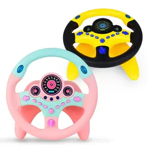 PT Free Sample Kids Steering Wheel Toy For Car Simulation Steering Wheel Toy Simulation Driving Car Toy Steering Wheel