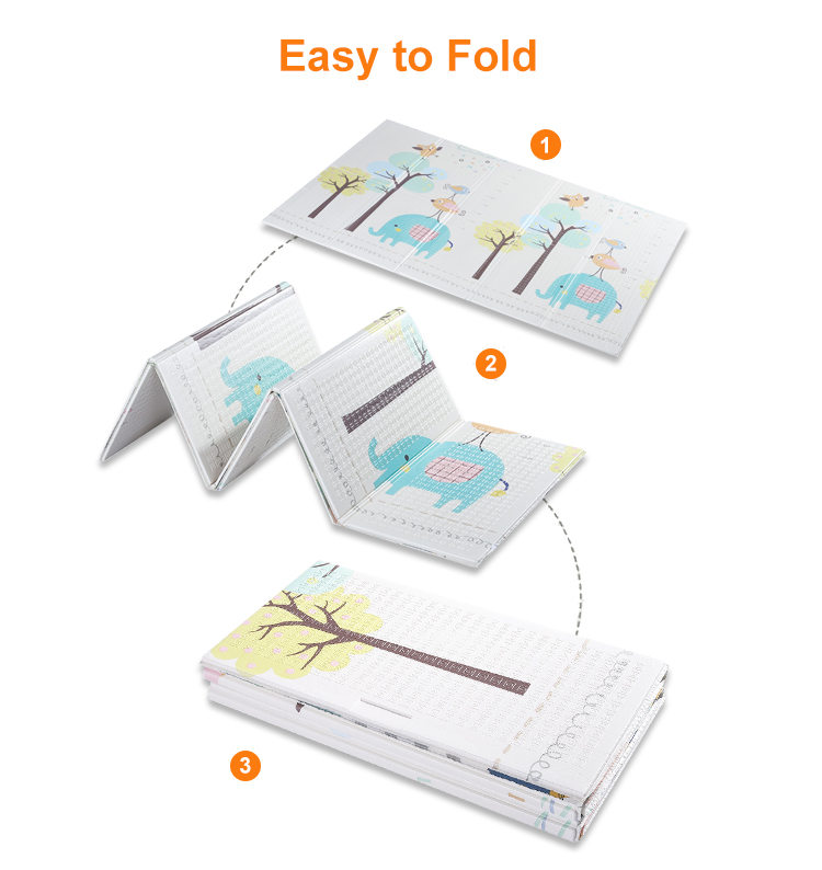 Baby Play Mat Foldable XPE Baby Carpet Children Crawling Mat Large Size Foam Non-toxic Non-slip Cartoon Playmat No MOQ Limit