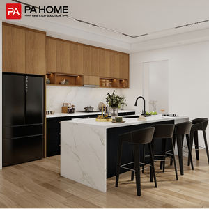 Cocinas Modernas Prefabricadas PA con Encimera de Mármol Inteligente e <span class=keywords><strong>Isla</strong></span> de Cocina con Mesa de Comedor - Product Image 1