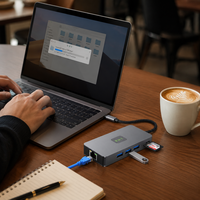 Hub USB-C 8 en 1 avec PD100W, 4K, Ethernet Gigabit RJ45, 3 ports USB 3.0, lecteur de cartes SD et TF pour MacBook, ordinateur portable, tablette, station d'accueil