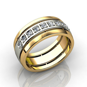 Unisex Two Tone Simple Ring Couple Style Fashion Jewelry Finger Ring - Product Image 4