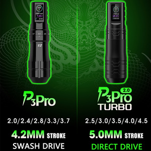 EZ P3 Pro เครื่องสักไร้สาย2.0เทอร์โบปรับระยะได้2.5-5.0มม. ปากกามอเตอร์แบบไม่มีแปรงสำหรับการสักมืออาชีพ - Product Image 3