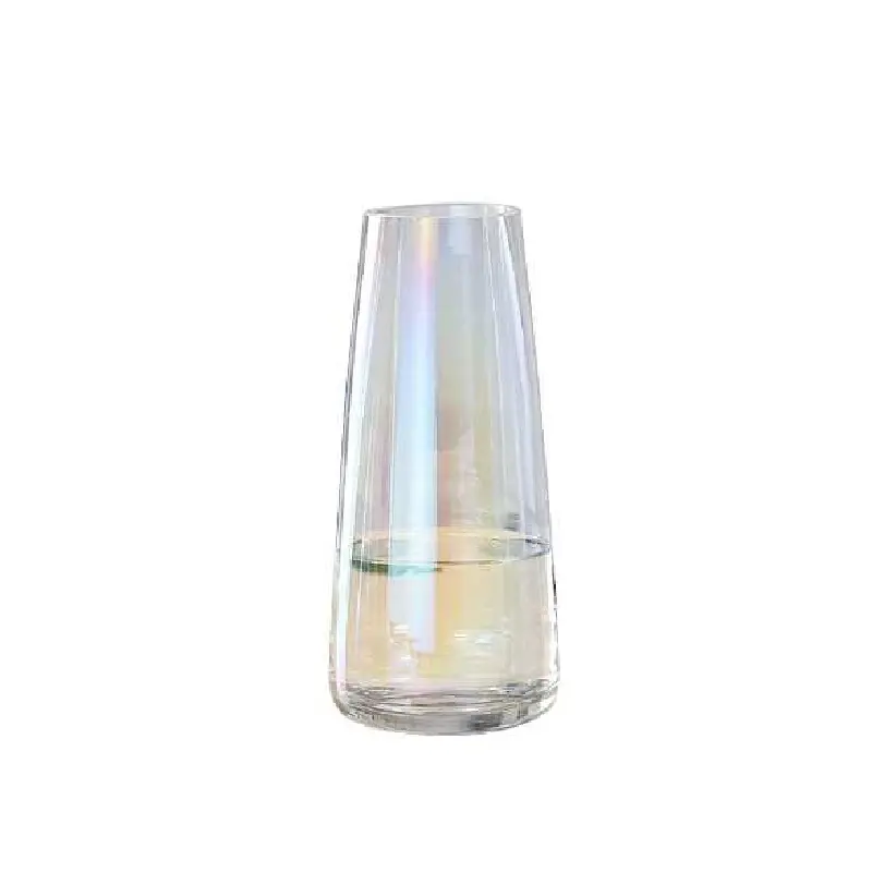 Vaso de vidro transparente iridescente para flores Vasos modernos para decoração de casa Vaso de flores exclusivo para buquê