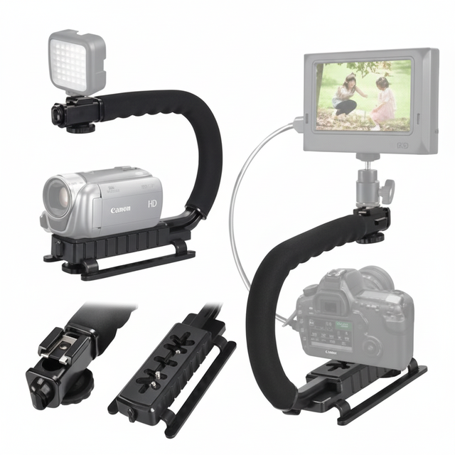 Professional Plastic Video Camera Handle Grip Adjustable Arm Hot Shoe Mount Support Simple Operation Stable Shooting China
