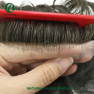 Toupee Super Sottile 0.02-0.03mm con Attaccatura <span class=keywords><strong>Invisibile</strong></span> NG per Uomini, Base Full PU, Sistema di Capelli Umani Indiani con Densità del 90% - Product Image 6