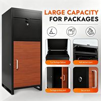 JH-Mech Boîte aux lettres verrouillable de 17x16x38.3 pouces étanche cadre complet pour porche clôture trottoir extra large colis boîte de dépôt