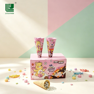 <strong>Cream</strong> Filled Mini Biscuit Cone Wafer Cone Crispy Rice Chocolate Kids Snack OEM Customizable Halal Factory Direct Since 1991 - Product Image 4