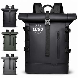Wholesale Waterproof <b>Roll</b> Top Laptop <b>Backpack</b> Custom Logo Business Travel <b>Backpack</b> Large Capacity Outdoor Commuter <b>Backpack</b> - Product Image 1