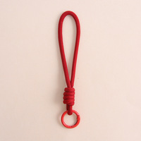 En gros, Dragonne de téléphone tressée artisanale en corde de nylon colorée avec mousqueton circulaire pour clés et sacs