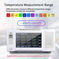 MYAMI Enregistreur de température multicanal portable de 7 pouces, 8 à 64 canaux, 2310 degrés N S E J T R K B PT100 PT1000 CU50 WRE OEM
