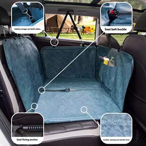 Housse de siège de voiture pour animaux de compagnie en cuir véritable, antidérapante, durable, chauffante, interactive, de protection pour chiens, chats et petits animaux - Product Image 1