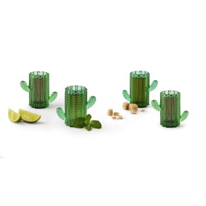 Juego de 4 Vasos de Cóctel Excelsa Verdes de 5 Cl con Diseño de Cactus - Product Image 3