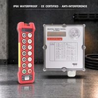 Télécommande radio industrielle anti-interférence à double vitesse, 12 boutons, verrouillable, IP66, pour pont roulant