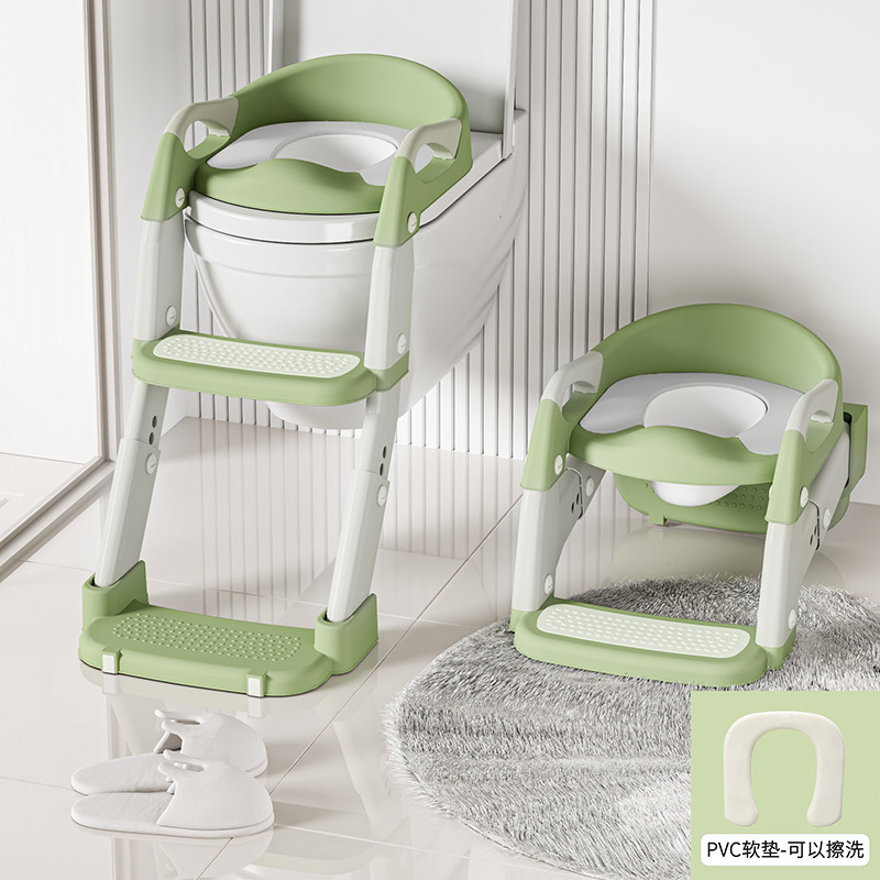 Cuscino WC in pvc verde scala tre in uno